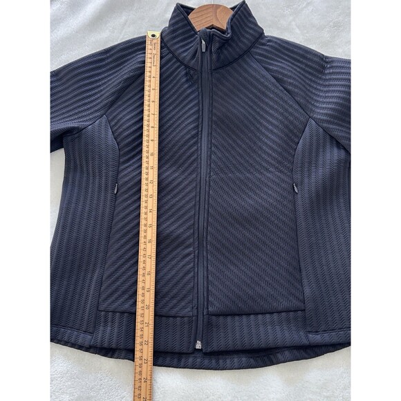 T By Talbots Jacket Medium Zip Fitted Textured Jacquard Active Athleisure - Picture 7 of 14